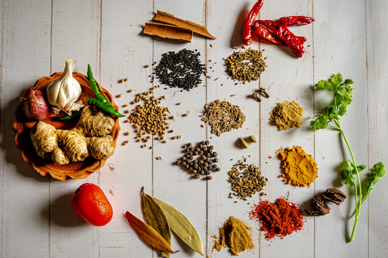 Spices at a Zanzibar spice farm